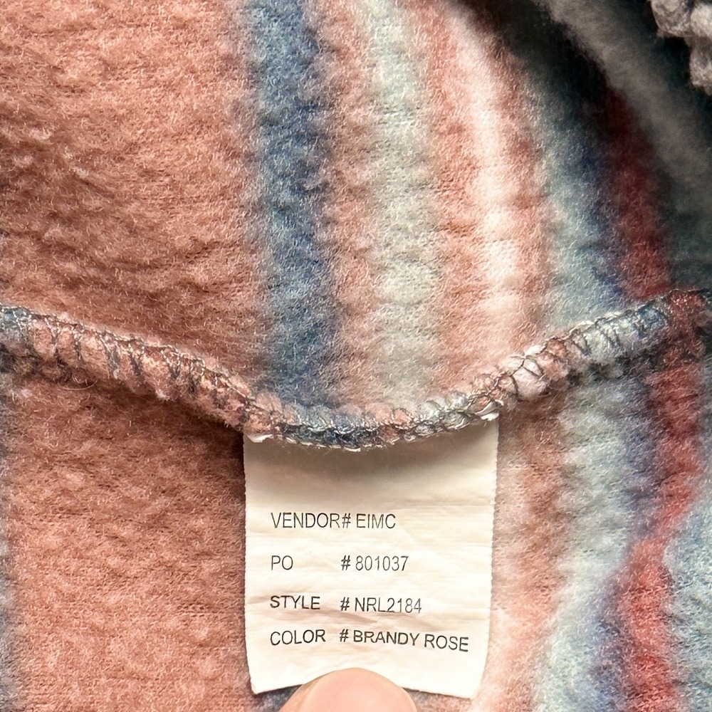 Women's Fleece 1/4 Zip Pullover Shirt Earth Tone Stripes 2XL by North River EUC - Picture 12 of 15